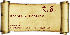 Kornfeld Beatrix névjegykártya